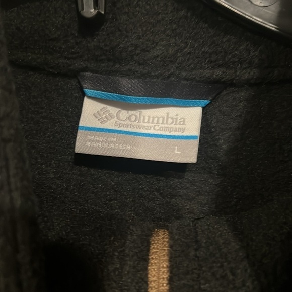 Columbia Black and Brown Fleece Jacket size Large - Picture 2 of 4
